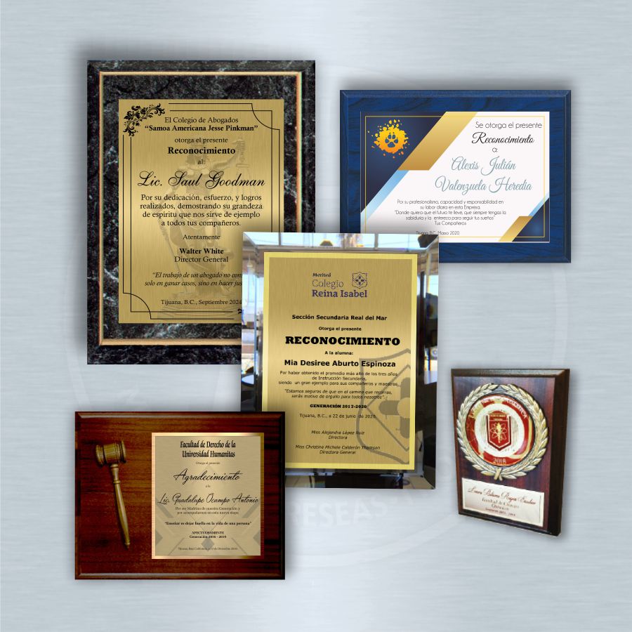 PLACAS DE RECONOCIMIENTO