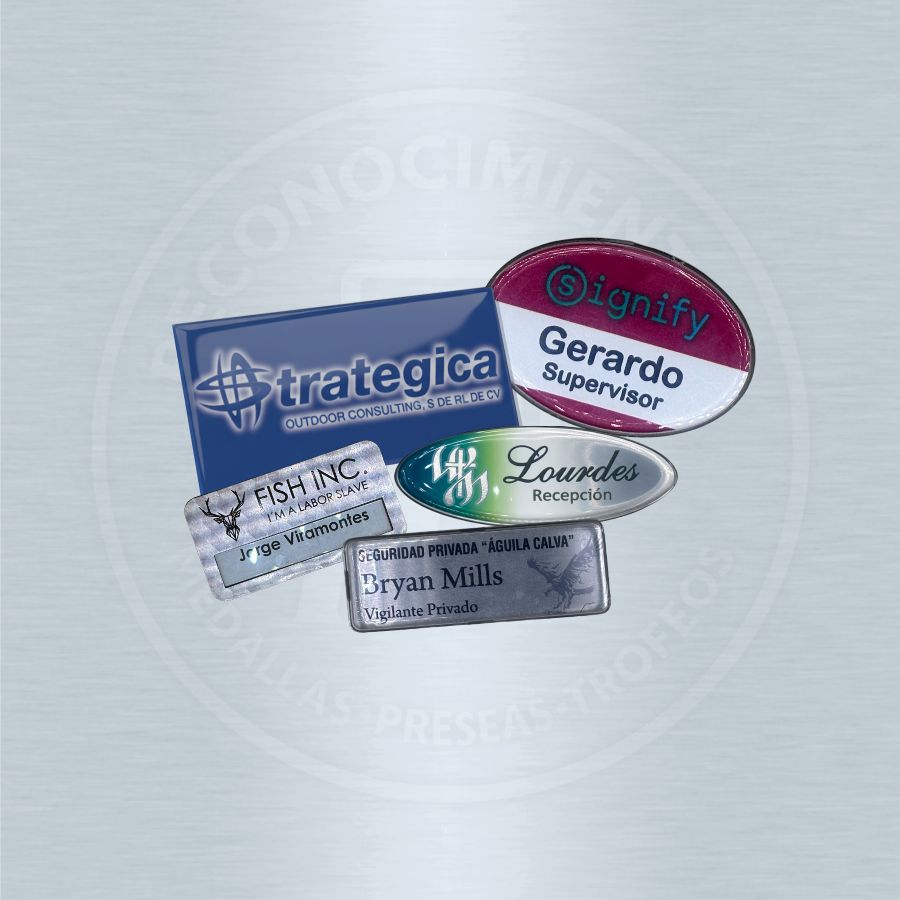 Aluminum Name Badge with Plastic Protector