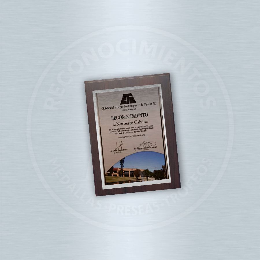 Placa de Madera Clasica Color Cafe