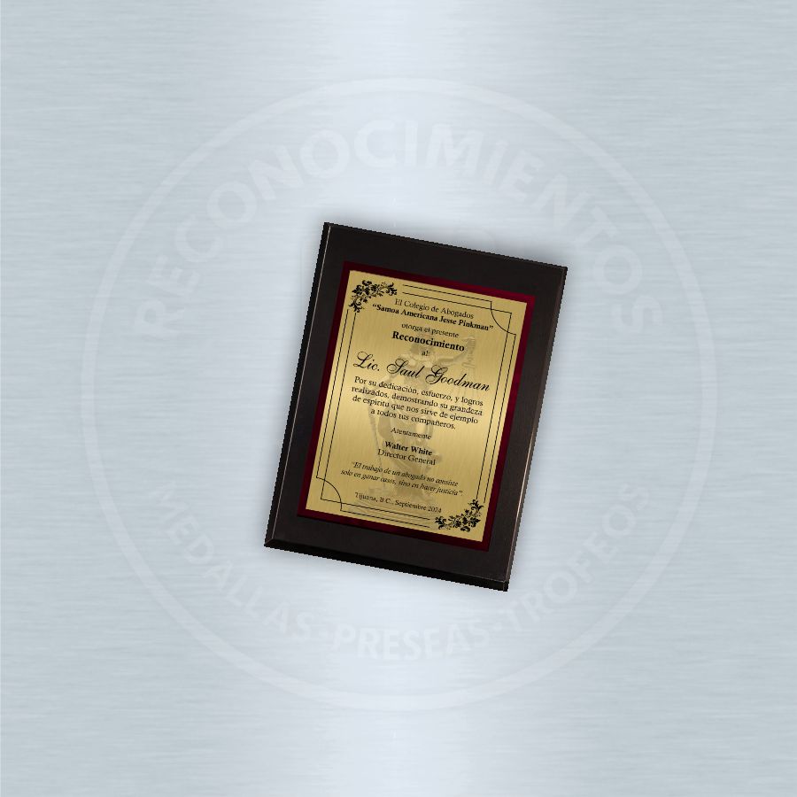 Placa de Madera Clasica Negra Lisa