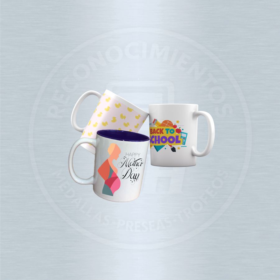 Tazas Blancas y Bicolor