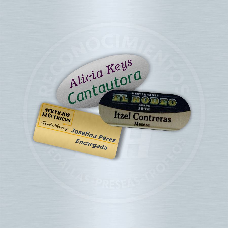 Gafete Aluminio sin Resina Broche Iman