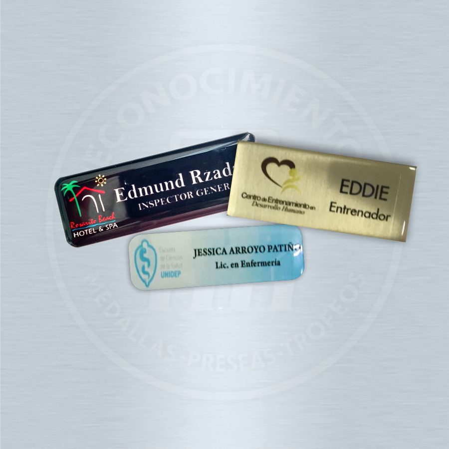 Gafete Aluminio con Resina Broche Iman