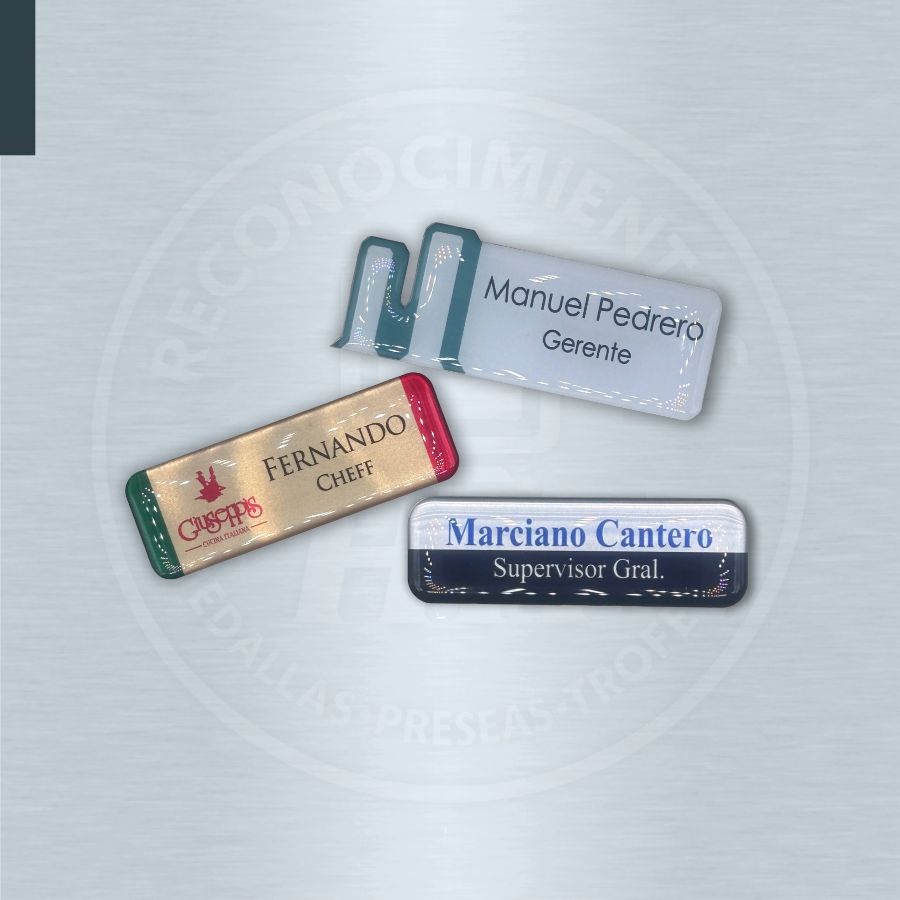 Aluminum Name Badge with Resin Magnet Clasp