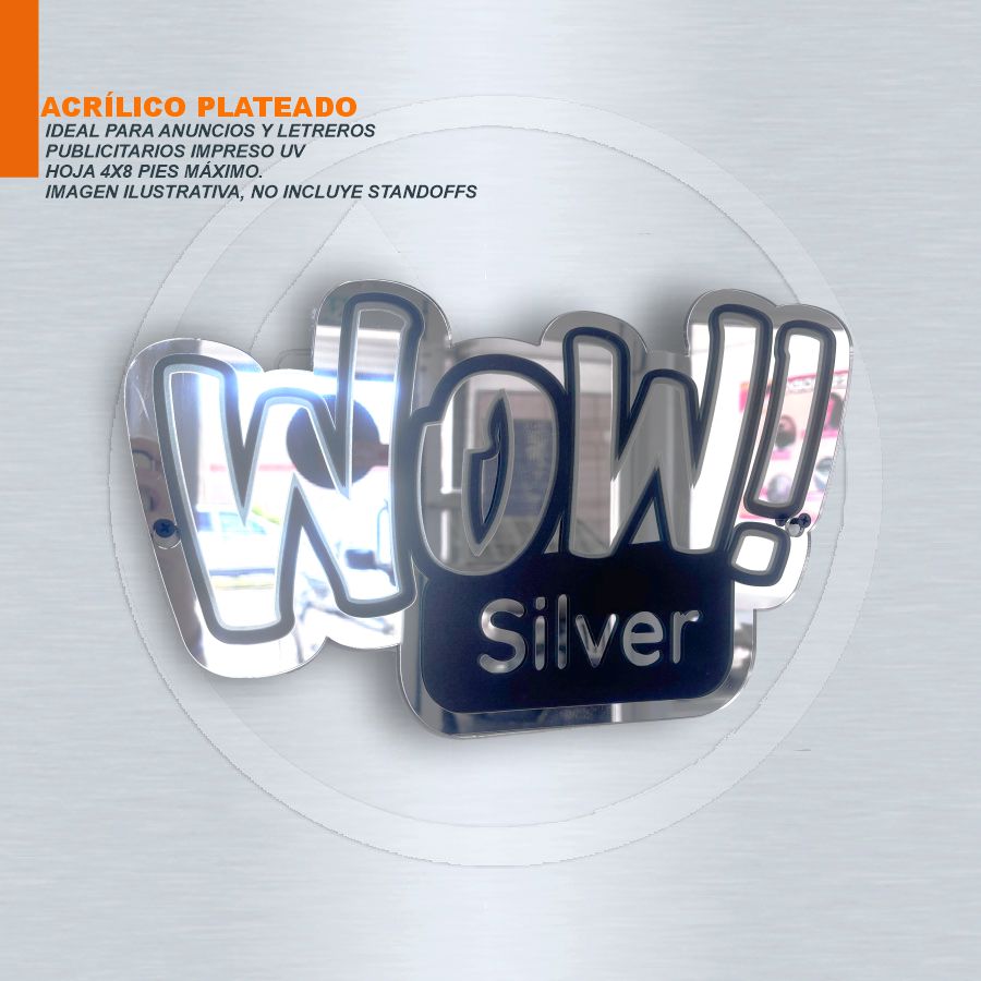 ACRILICO PLATEADO-BRILLOSO 3MM IMPRESO POR 1 LADO