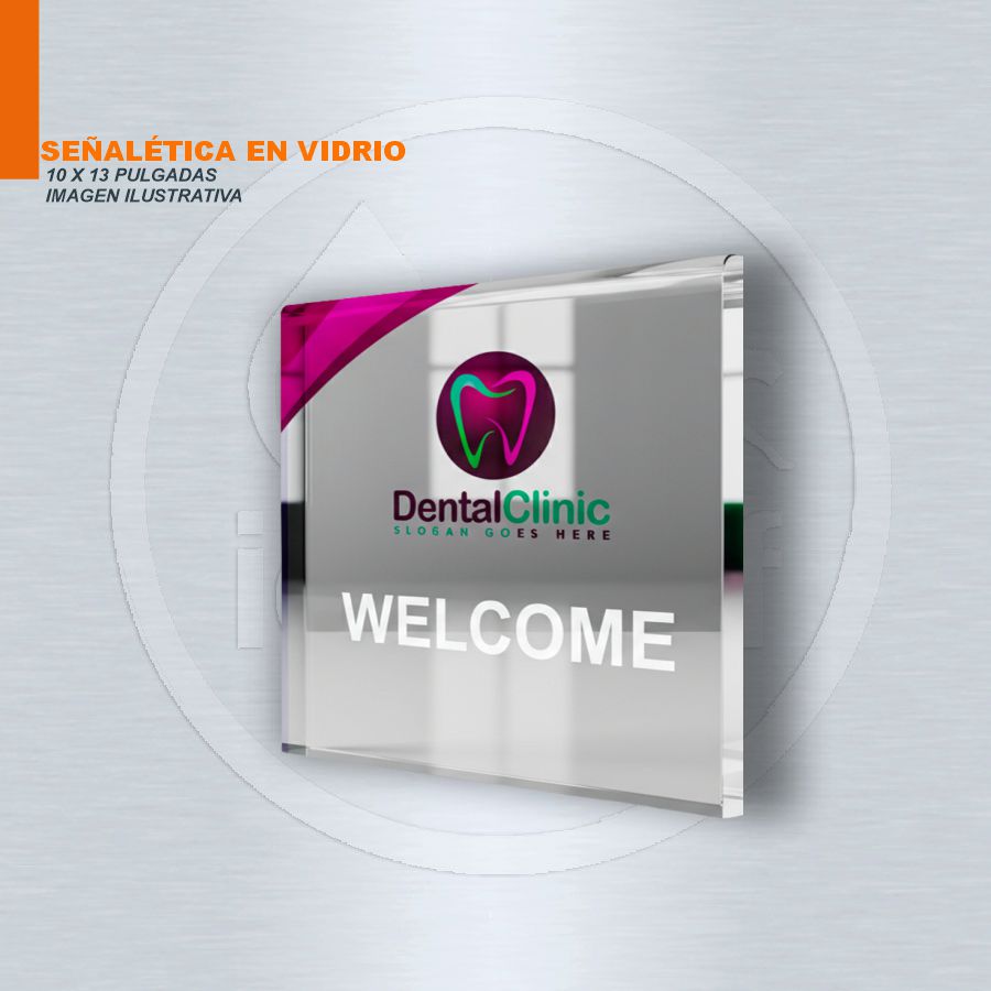 GLASS SIGN 10X13 INCHES