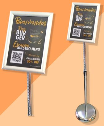 A3 ALUMINUM FRAME WITH PEDESTAL BASE FOR GRAPHICS 11.75 X 16.50 IN.