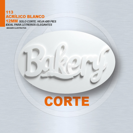 ACRILICO BLANCO 12MM SOLO CORTE