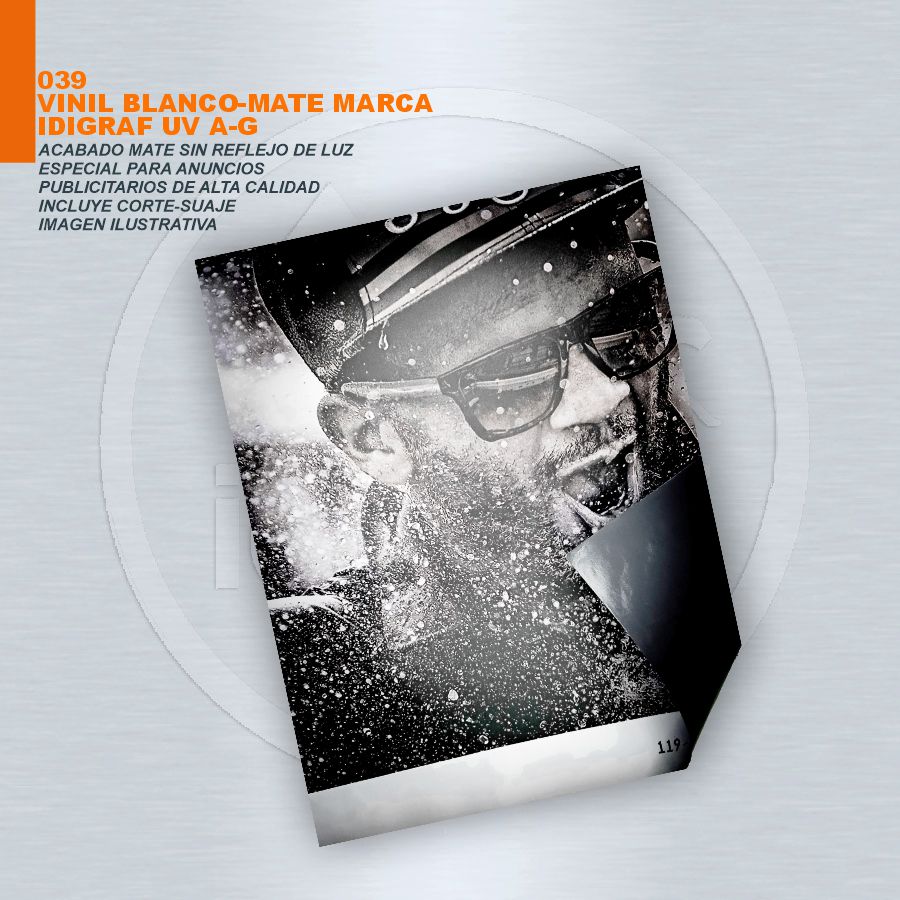 VINIL BLANCO-MATE MARCA IDIGRAF UV A-G