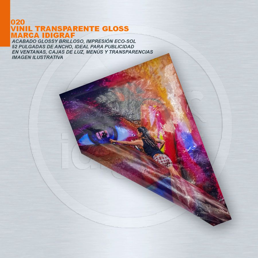 VINIL TRASPARENTE MARCA IDIGRAF - GLOSS ECO-SOL