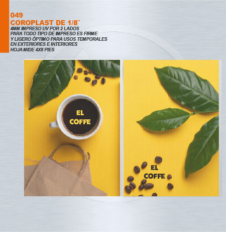 COROPLAST 4 MM IMPRESION 2 LADOS UV