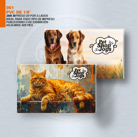 PVC 3MM IMPRESO POR 2 LADOS UV