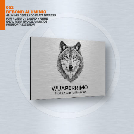 BEBOND ALUMINIO-APC CEP PLATA 3MM IMPRESO POR 1 LADO UV