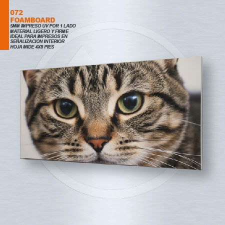 FOAMBOARD 5MM IMPRESO 1 LADO UV