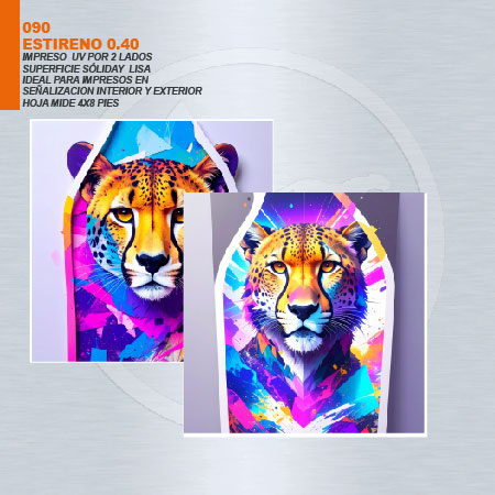 ESTIRENO 0.40 IMPRESO 2 LADOS UV