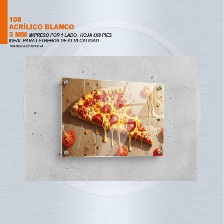 ACRILICO BLANCO 3MM IMPRESO POR 1 LADO