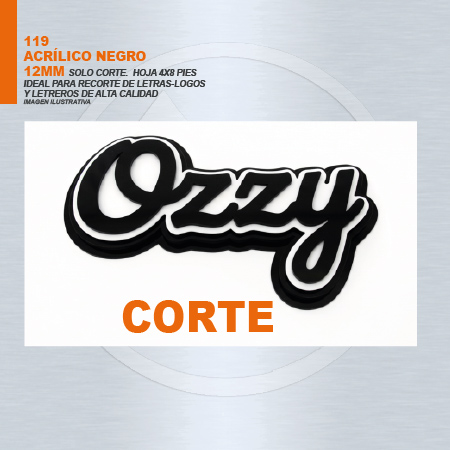 ACRILICO NEGRO 12MM SOLO CORTE