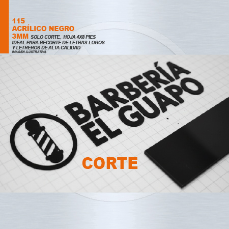 ACRILICO NEGRO 3MM SOLO CORTE