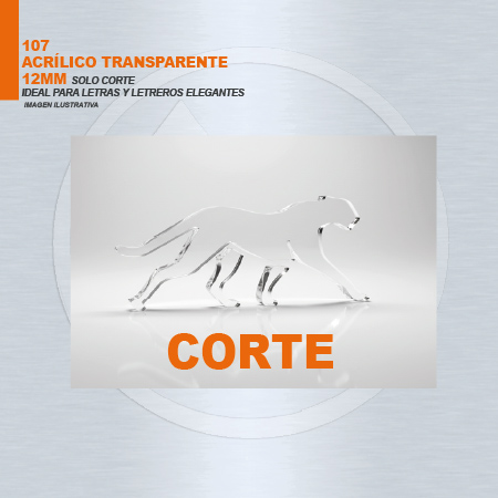 ACRILICO TRANSPARENTE 12MM SOLO CORTE