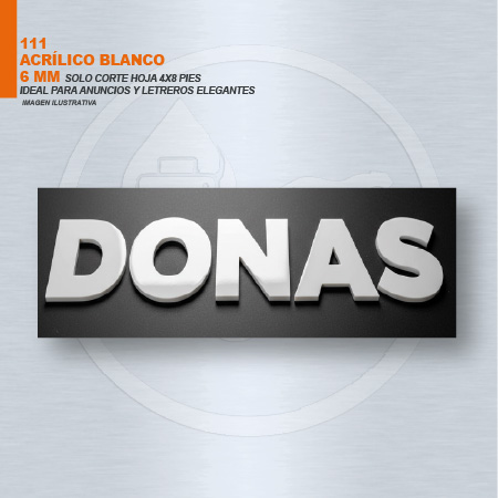 ACRILICO BLANCO 6MM SOLO CORTE