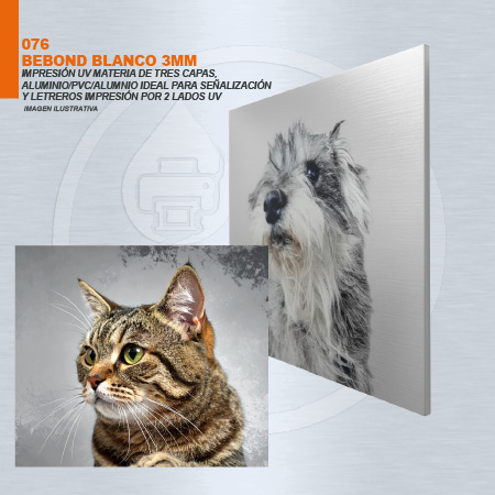 BEBOND BLANCO 3MM IMPRESO POR 2 LADOS UV