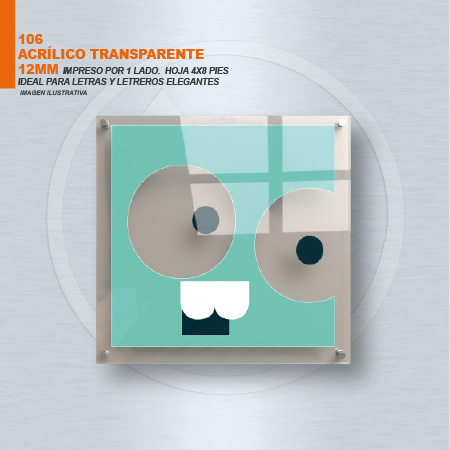 ACRILICO TRANSPARENTE 12MM IMPRESO POR 1 LADO
