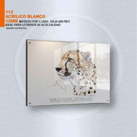 ACRILICO BLANCO 12MM IMPRESO POR 1 LADO