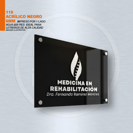 ACRILICO NEGRO 6MM IMPRESO POR 1 LADO