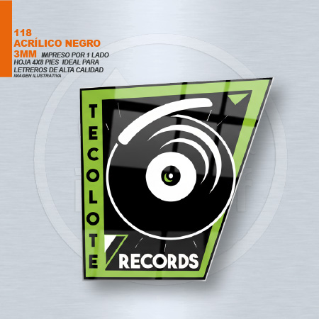 ACRILICO NEGRO 12MM IMPRESO POR 1 LADO