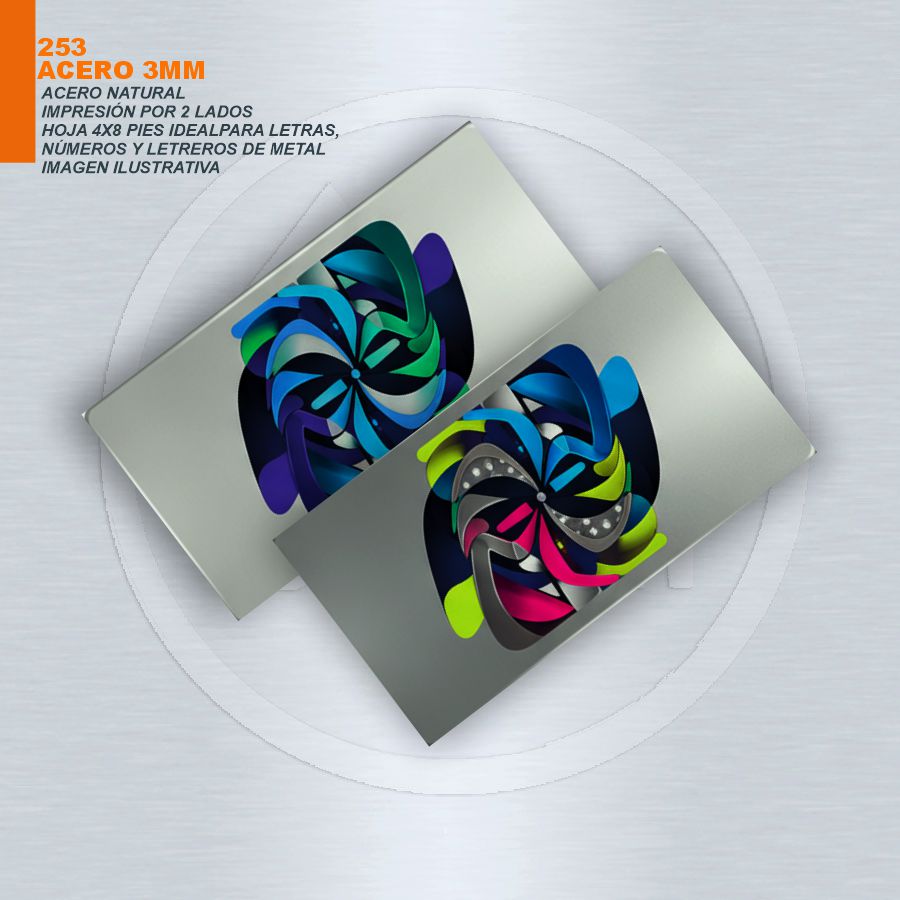 ACERO 3MM IMPRESO POR 2 LADOS
